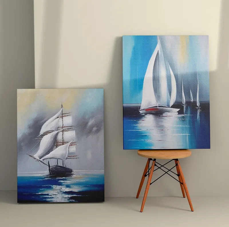 Tablou Canvas (2 bucăți) 2KNV4352, Multicolor, 110x70 cm - Multicolor