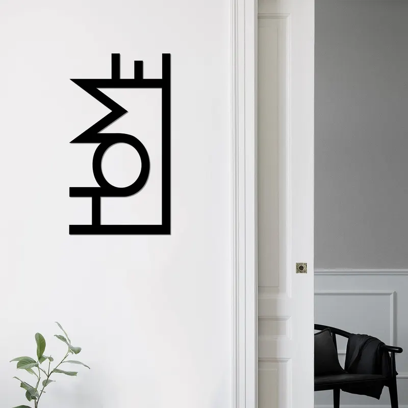 Decoratiune de perete Metal Home-metalwall, Negru, 50x1x28 cm - Negru