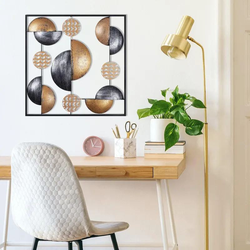 Decoratiune de perete Metal Metal Art My World, Multicolor, 55x55x5 cm - Multicolor