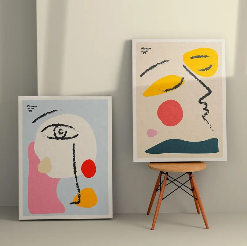 Tablou Canvas (2 bucăți) 2KNV4363, Multicolor, 110x70 cm - Multicolor