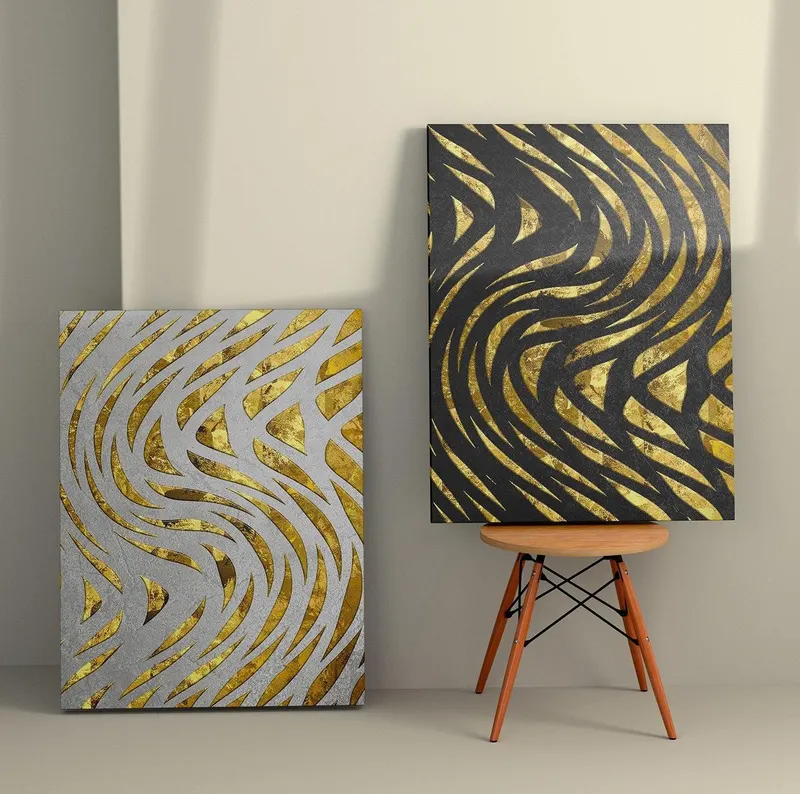 Tablou Canvas (2 bucăți) Lux 12, Multicolor, 150x100 cm - Multicolor