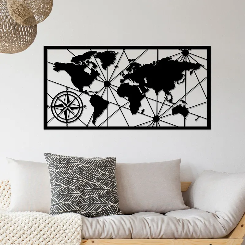 Decoratiune de perete Metal Tanelorn, Negru, 60x0x120 cm - Negru