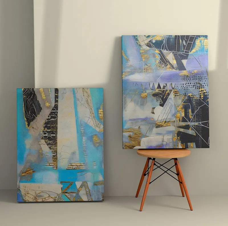 Tablou Canvas (2 bucăți) 2KNV4379, Multicolor, 110x70 cm - Multicolor