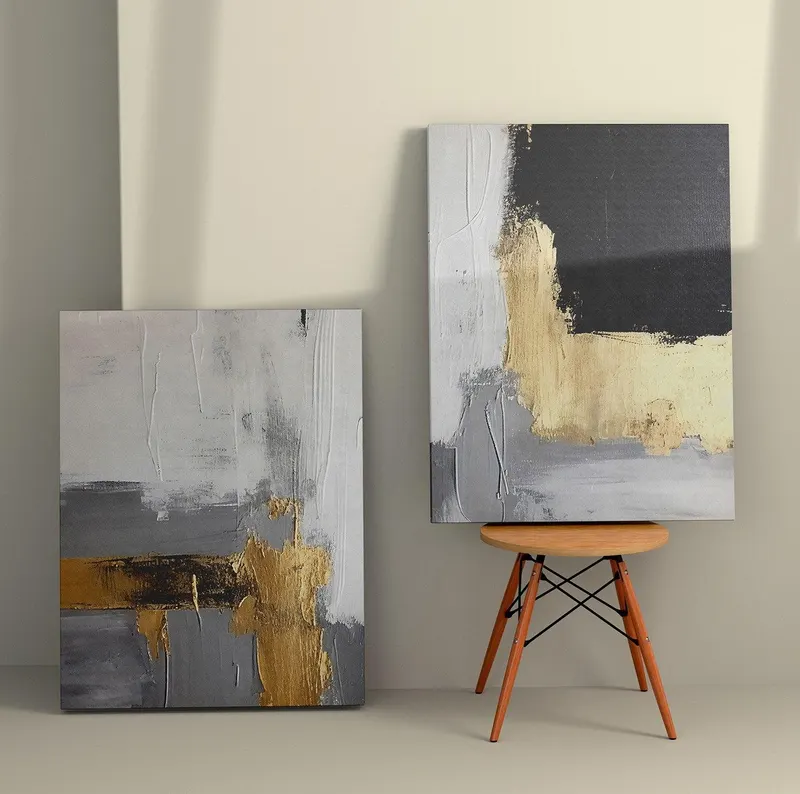Tablou Canvas (2 bucăți) Vintage 18, Multicolor, 150x100 cm - Multicolor