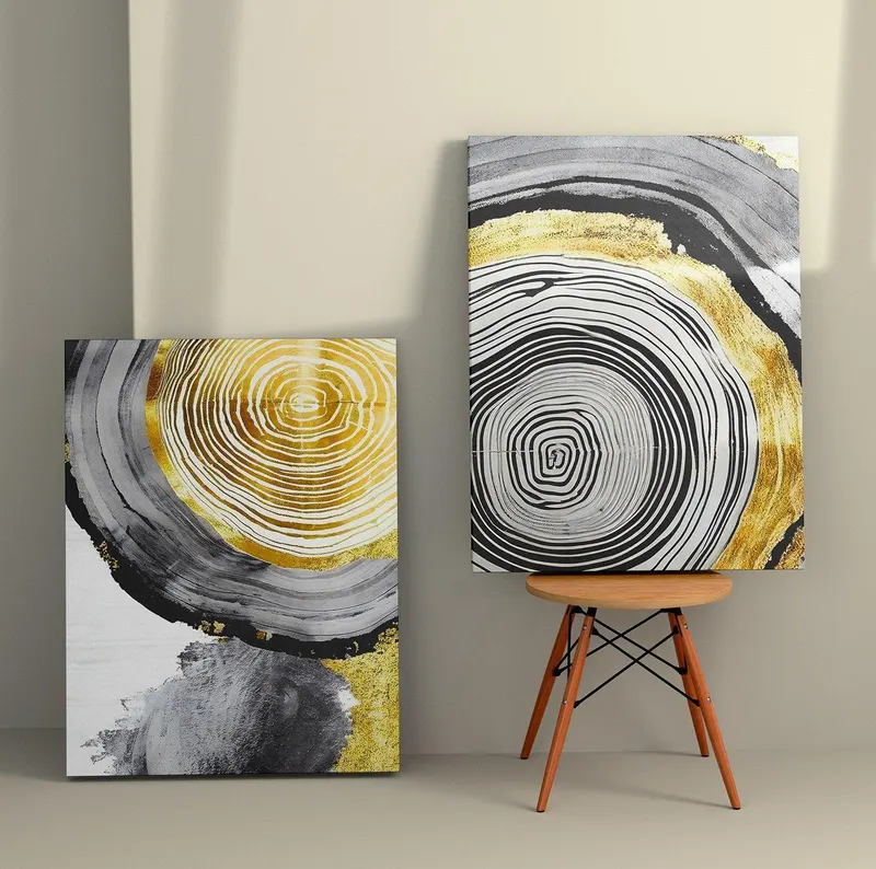 Tablou Canvas (2 bucăți) 2KNV4384, Multicolor, 110x70 cm - Multicolor