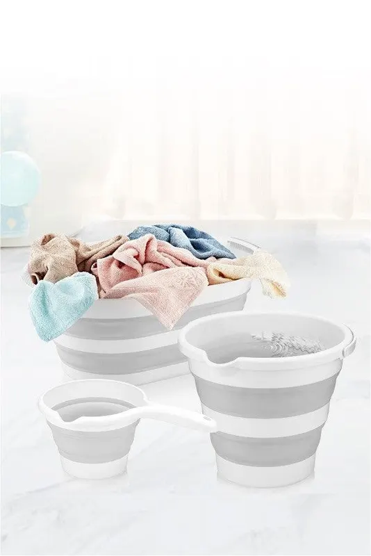 Set de Coșuri Rufe Baie LeBanyo, 39 x 24 x 54 cm - Gri