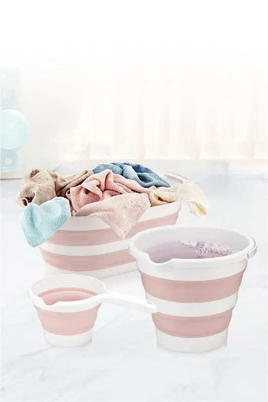 Set de Coșuri Rufe Baie LeBanyo, 39 x 24 x 54 cm - Roz