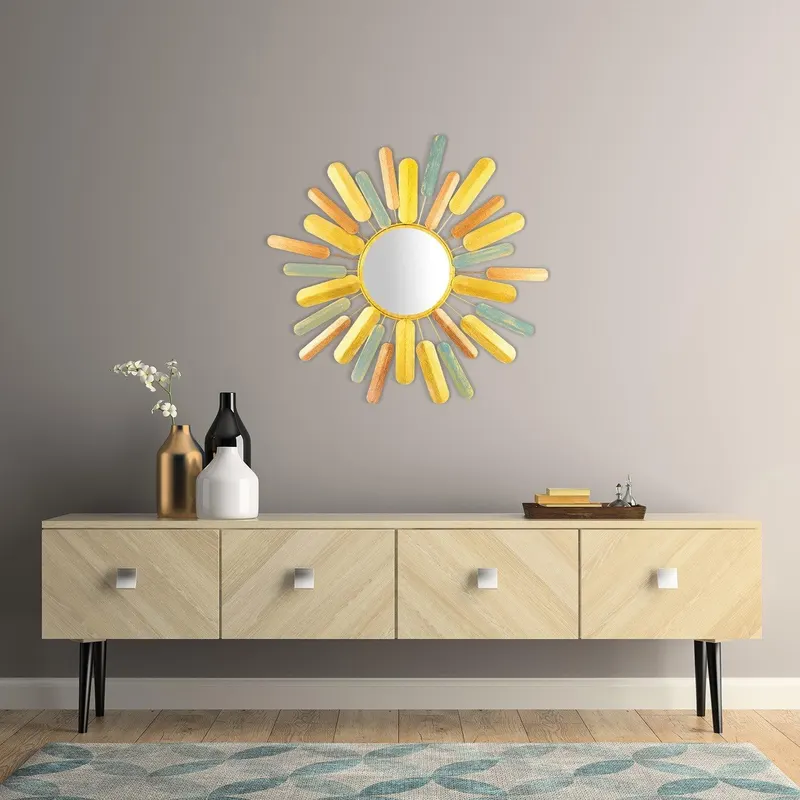 Decoratiune de perete Metal Hacakpur, Multicolor, 75x1x75 cm - Multicolor