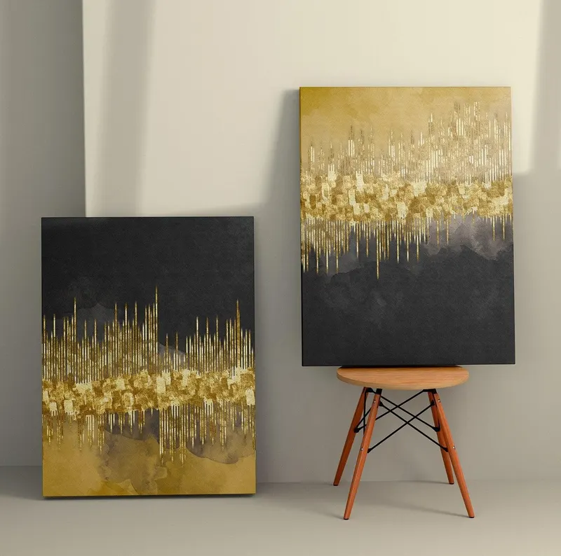 Tablou Canvas (2 bucăți) 2KNV4389, Multicolor, 110x70 cm - Multicolor