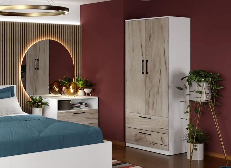 Dulap Relax Alb / Stejar k02 - C82/02 — imaginea 2
