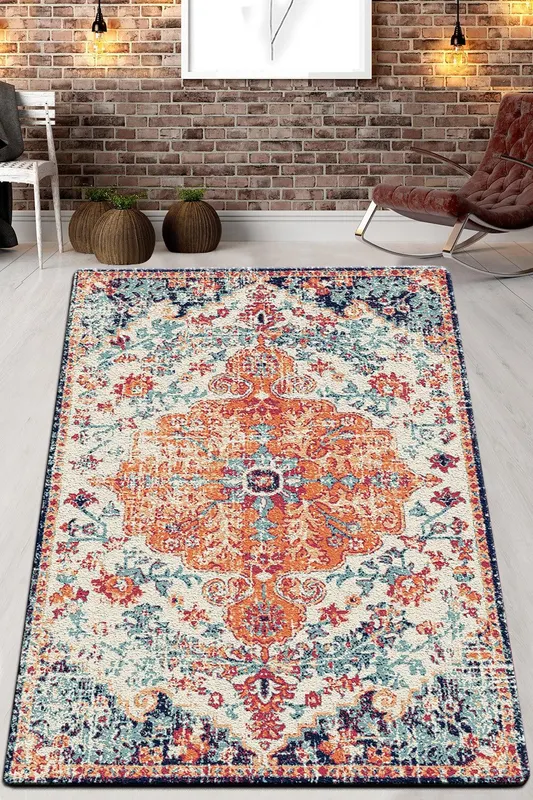 Covor de Hol Adobe Cotton, Lavabil, Antiderapant, Multicolor (diverse dimensiuni) - arsiv4 / Multicolor