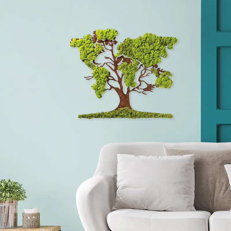 Accesoriu decorativ de perete Tree 2, Verde, 59x71 cm - Verde