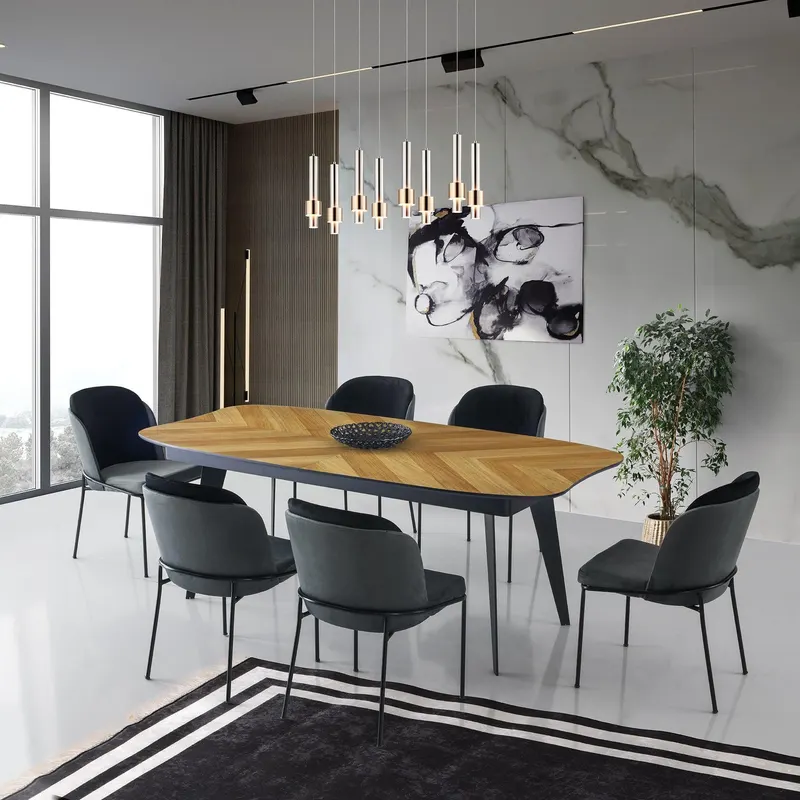 Masa Lux Gergen MDF, Stejar, 206 X 77 X 102 Cm - Stejar