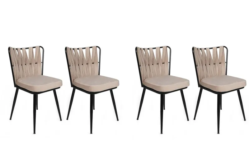 Set scaune (4 bucăți) Kuşaklı V4 Chair Set (4 Pieces), Crem, 43x82x43 cm - arsiv2