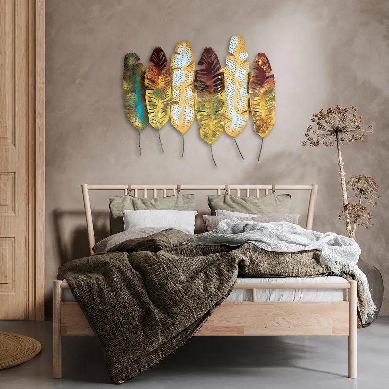 Decoratiune de perete Metal Leaves v11, Multicolor, 88x1x107 cm - Multicolor