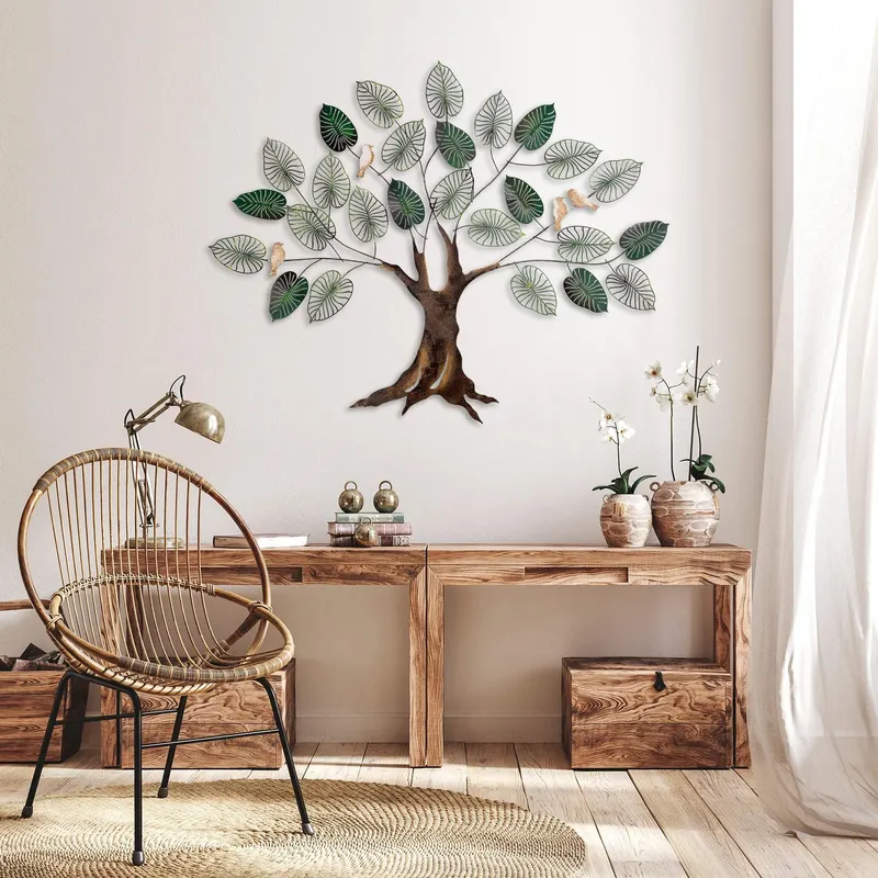 Decoratiune de perete Metal Alder, Multicolor, 92x1x117 cm - Multicolor