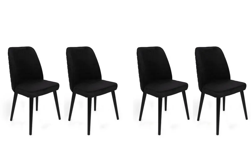 Set scaune (4 bucăți) Tutku V4 Chair Set (4 Pieces), Gri, 49x90x50 cm - Negru