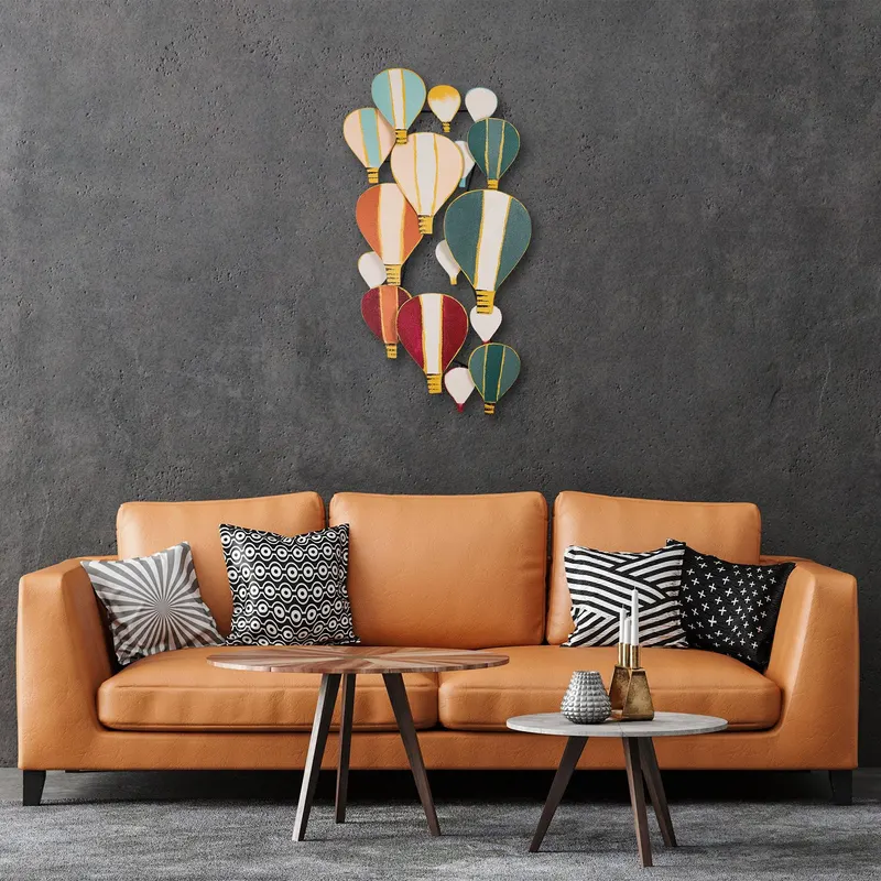 Decoratiune de perete Metal Kapadokya, Multicolor, 53x1x105 cm - Multicolor