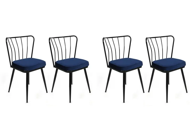 Set scaune (4 bucăți) Yıldız-1 Chair Set (4 Pieces), Albastru inchis, 42x82x43 cm - arsiv4