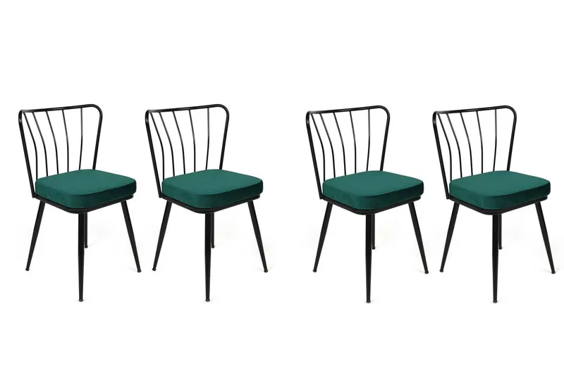Set scaune (4 bucăți) Yıldız-1 Chair Set (4 Pieces), Albastru inchis, 42x82x43 cm - arsiv7