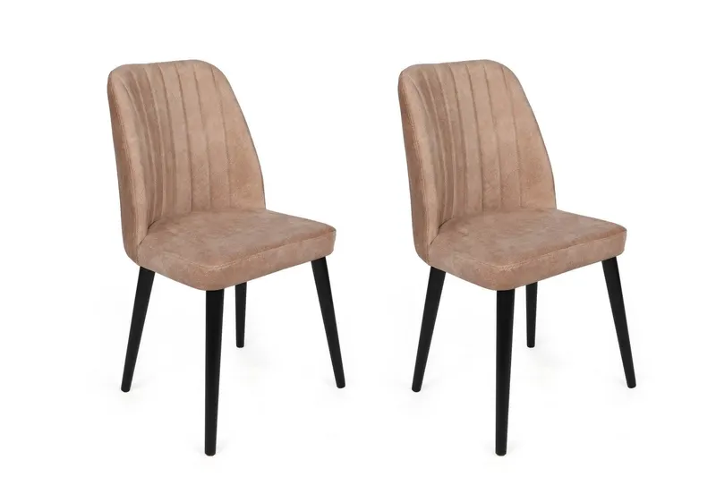 Set scaune (2 bucăți) Alfa Chair Set (2 Pieces), Kaki, 50x90x49 cm - Bej Negru
