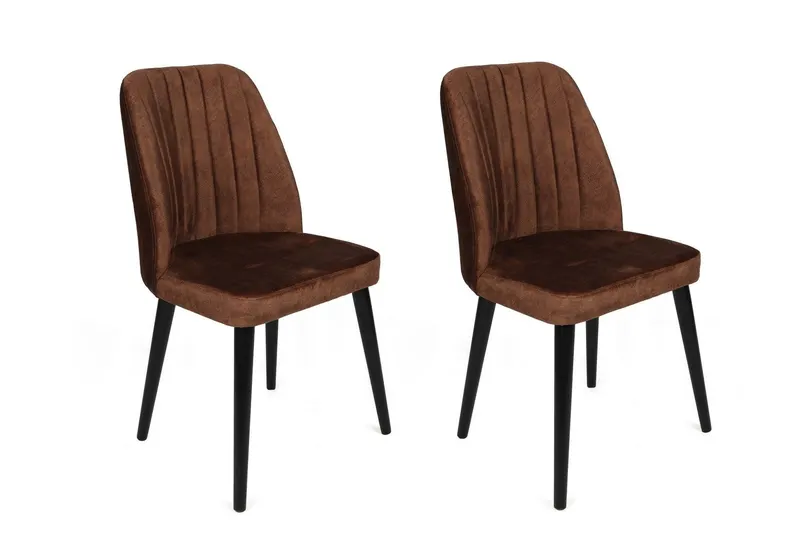 Set scaune (2 bucăți) Alfa Chair Set (2 Pieces), Kaki, 50x90x49 cm - Maro Negru