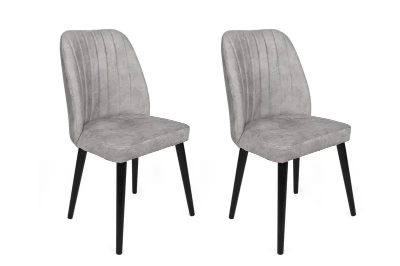 Set scaune (2 bucăți) Alfa Chair Set (2 Pieces), Kaki, 50x90x49 cm - Gri Negru