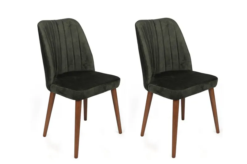 Set scaune (2 bucăți) Alfa Chair Set (2 Pieces), Kaki, 50x90x49 cm - Nuc kaki