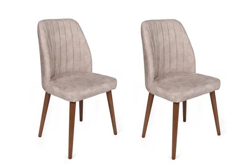 Set scaune (2 bucăți) Alfa Chair Set (2 Pieces), Kaki, 50x90x49 cm - Bej Lemn