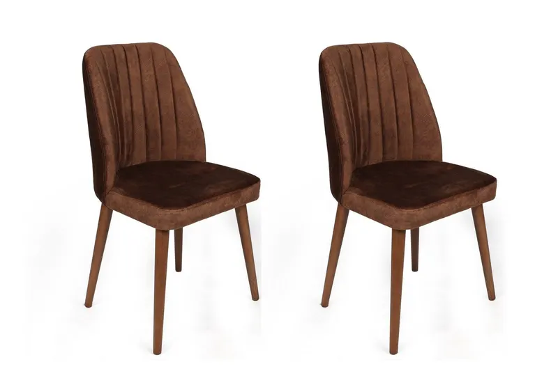 Set scaune (2 bucăți) Alfa Chair Set (2 Pieces), Kaki, 50x90x49 cm - Nuc brun