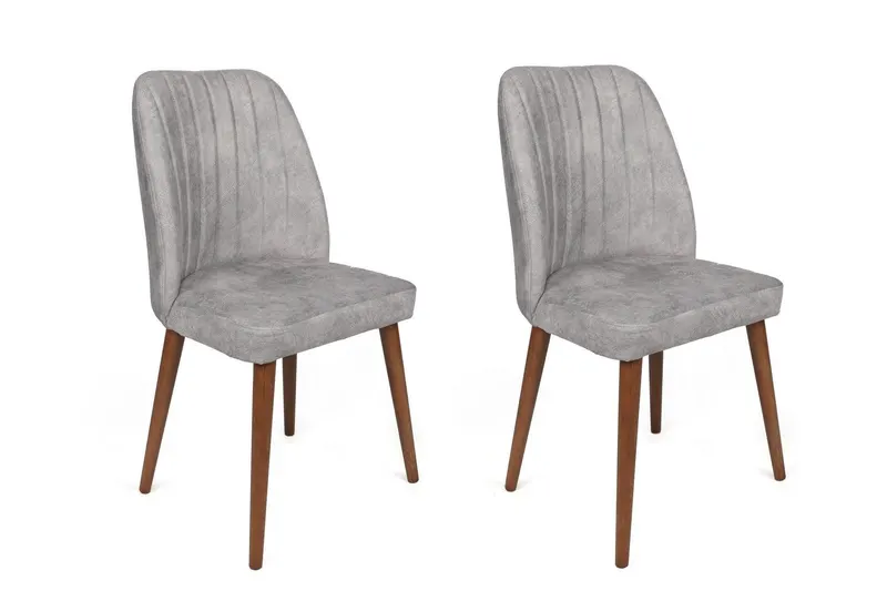 Set scaune (2 bucăți) Alfa Chair Set (2 Pieces), Kaki, 50x90x49 cm - Nuc Gri