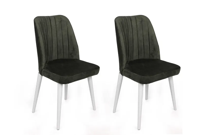 Set scaune (2 bucăți) Alfa Chair Set (2 Pieces), Kaki, 50x90x49 cm - Kaki Alb