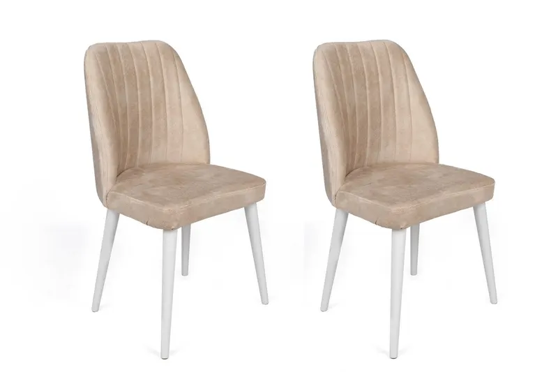 Set scaune (2 bucăți) Alfa Chair Set (2 Pieces), Kaki, 50x90x49 cm - Bej Alb