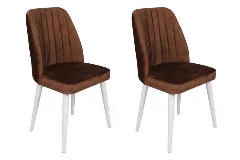 Set scaune (2 bucăți) Alfa Chair Set (2 Pieces), Kaki, 50x90x49 cm - Maro Alb