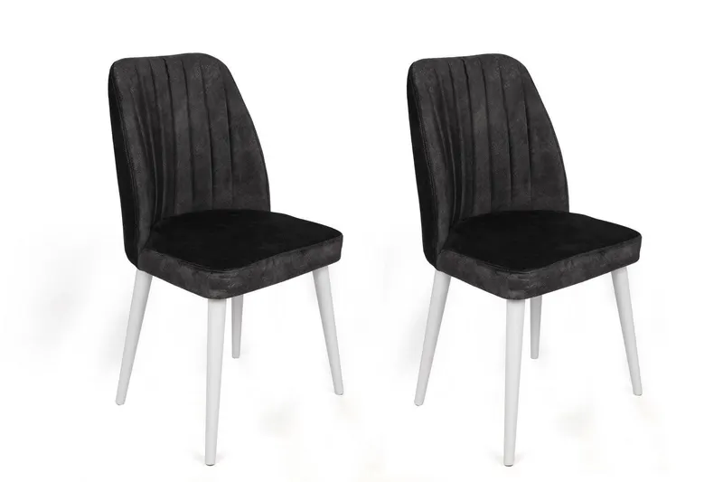 Set scaune (2 bucăți) Alfa Chair Set (2 Pieces), Kaki, 50x90x49 cm - Alb antracit