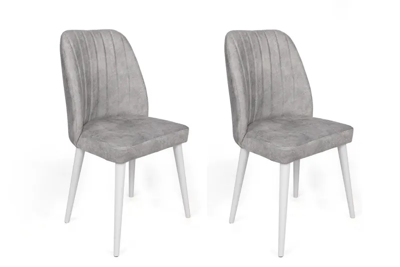 Set scaune (2 bucăți) Alfa Chair Set (2 Pieces), Kaki, 50x90x49 cm - Gri Alb