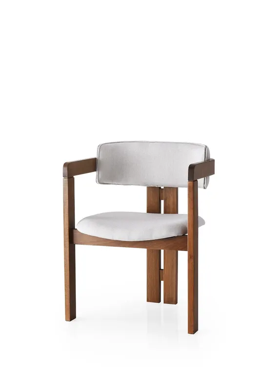 Scaun Bucatarie Sufragerie PA Chair Vintage, 58 x 76 x 49 cm - Crem
