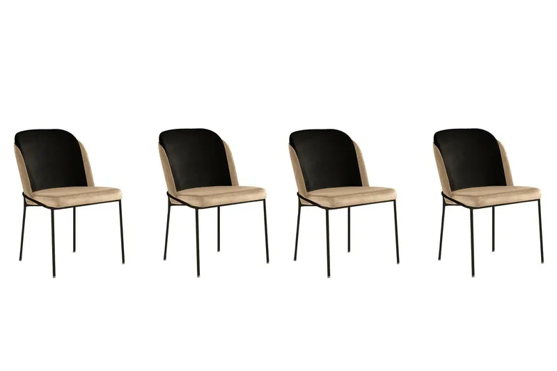 Set scaune Bucatarie Sufragerie (4 bucăți) DR Chair Set, 54 x 86 x 55 cm - Bej
