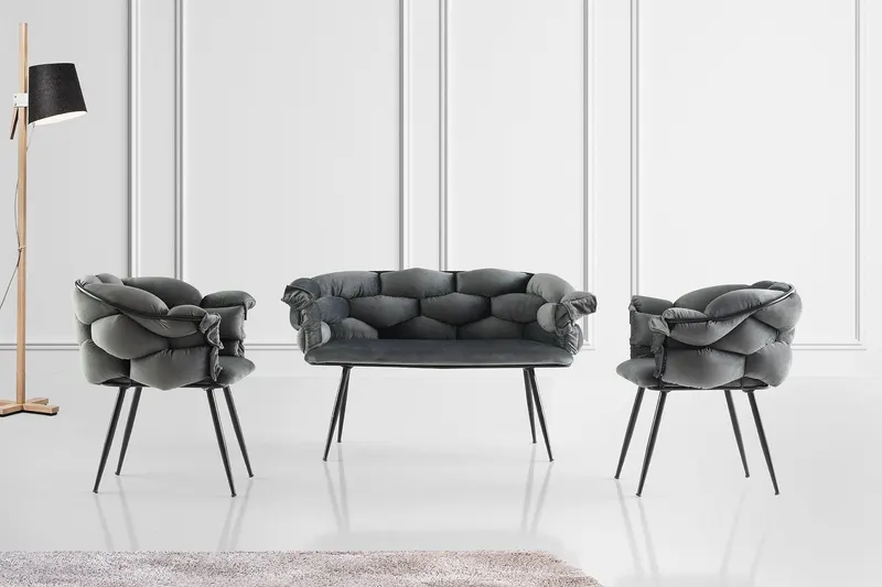 Set de canapea Balon Sofa Set, 135 x 79 x 65 cm - Gri