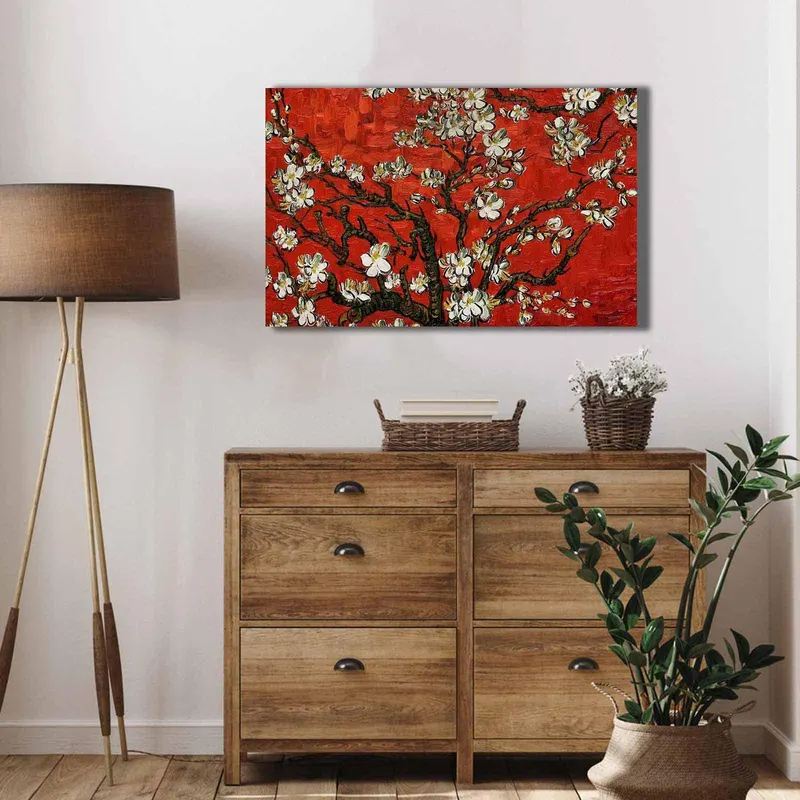 Tablou Canvas Cer Rosu, Rosu, 70 x 45 cm - Multicolor