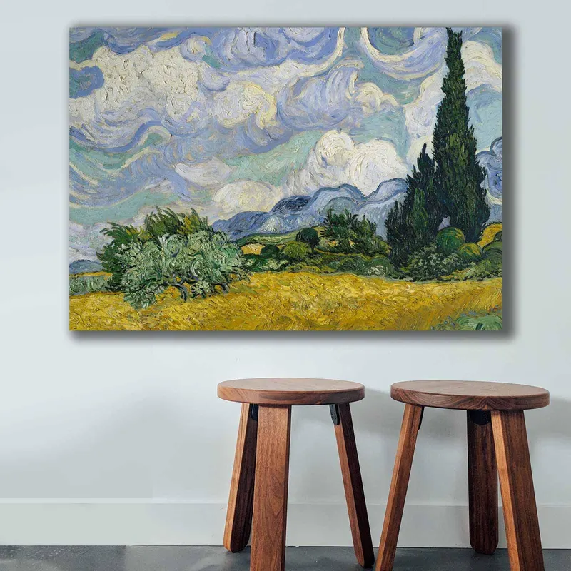 Tablou Canvas Copaci, Multicolor, 100 x 70 cm - Multicolor