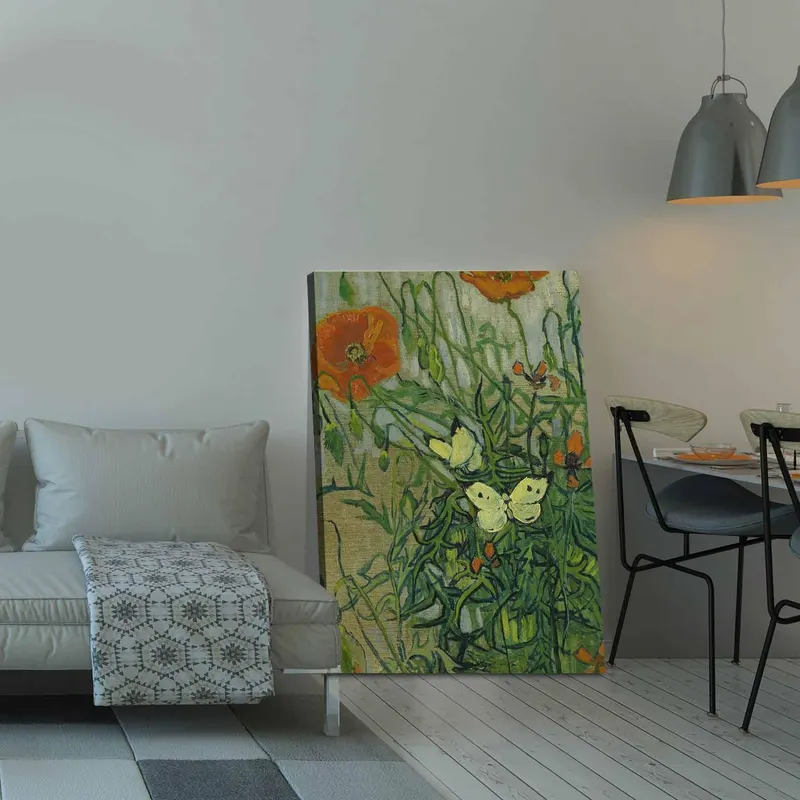 Tablou Canvas Fluturi, Verde, 100 x 70 cm - Multicolor