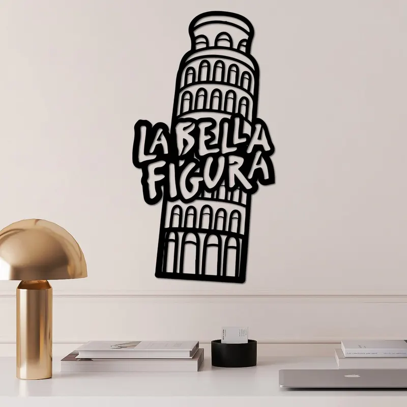 Decoratiune de perete Metal Bella Figura 2, Negru, 32x60 cm - Negru