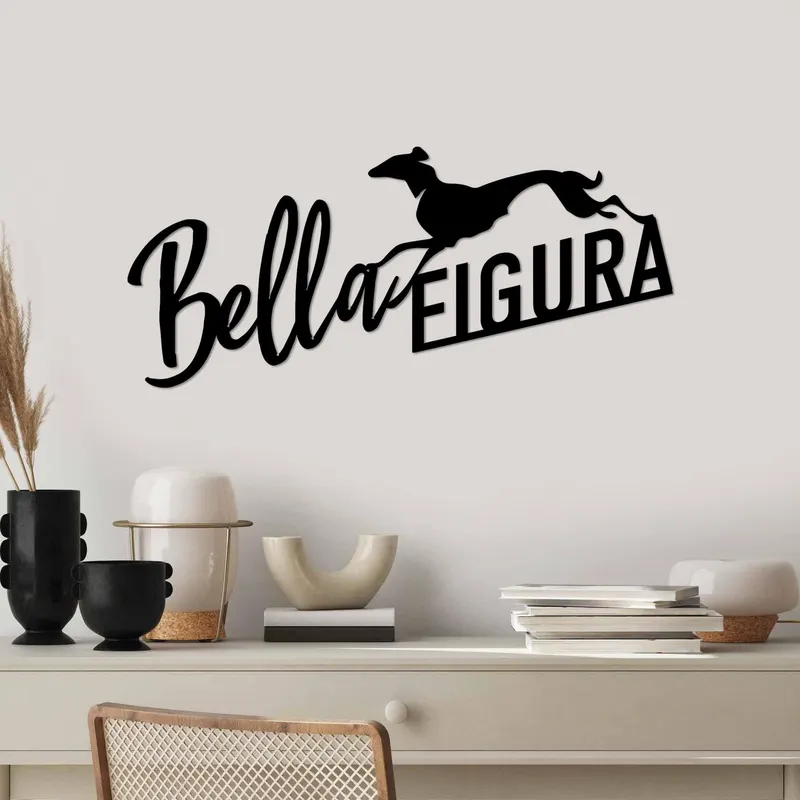 Decoratiune de perete Metal Bella Figura 3, Negru, 60x27 cm - Negru