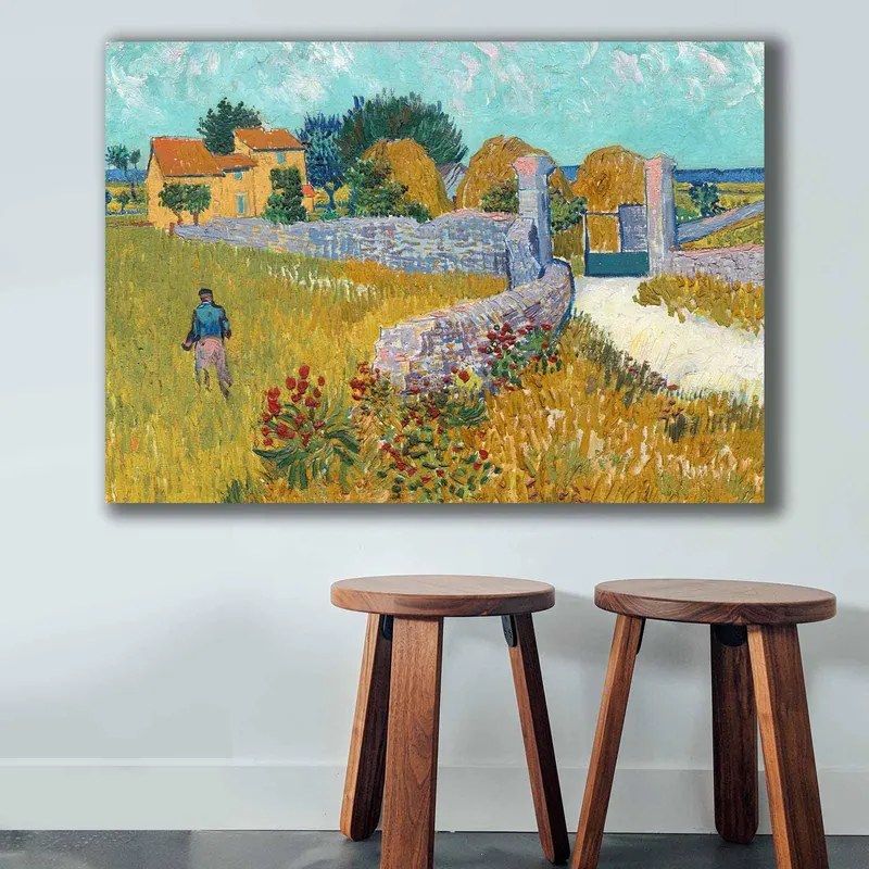 Tablou Canvas Casa de Vacanta, Multicolor, 100 x 70 cm - Multicolor