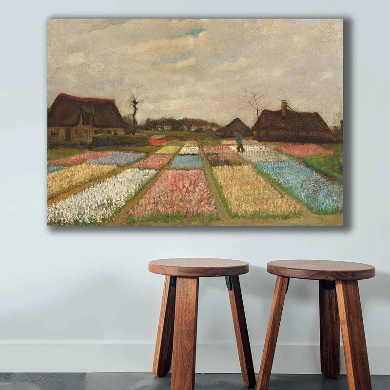 Tablou Canvas Gradina Lalele, Multicolor, 100 x 70 cm - Multicolor