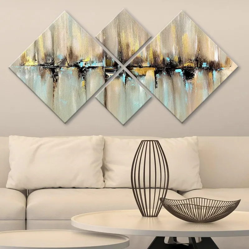 Tablou MDF Van Gogh, Multicolor, 115x60 cm, 4 bucati - Multicolor