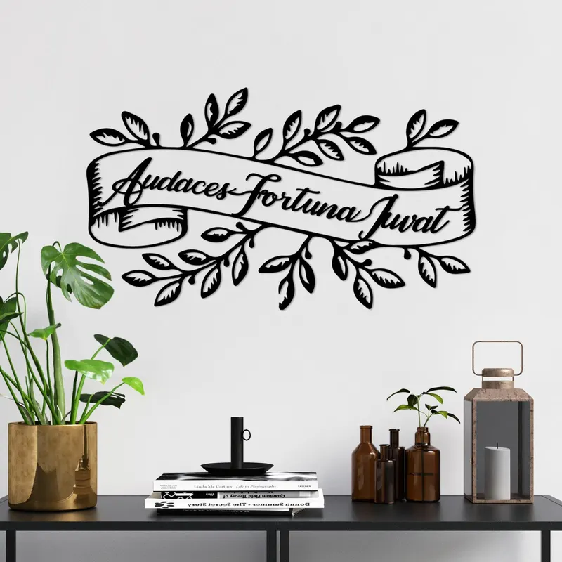Decoratiune de perete Metal Audaces Fortuna 2, Negru, 55x32 cm - Negru