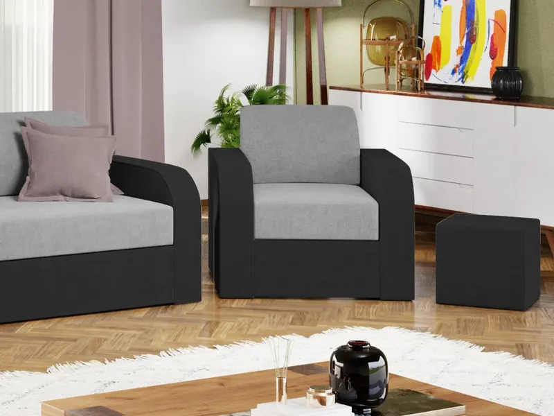 Fotoliu Mini Gri Deschis / Gri Antracit — imaginea 3