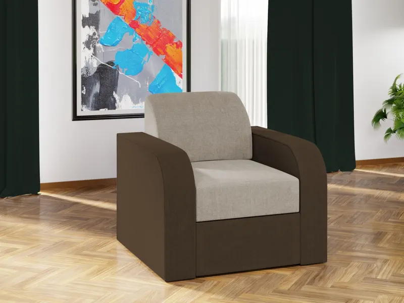 Fotoliu Mini Crem / Maro — imaginea 2